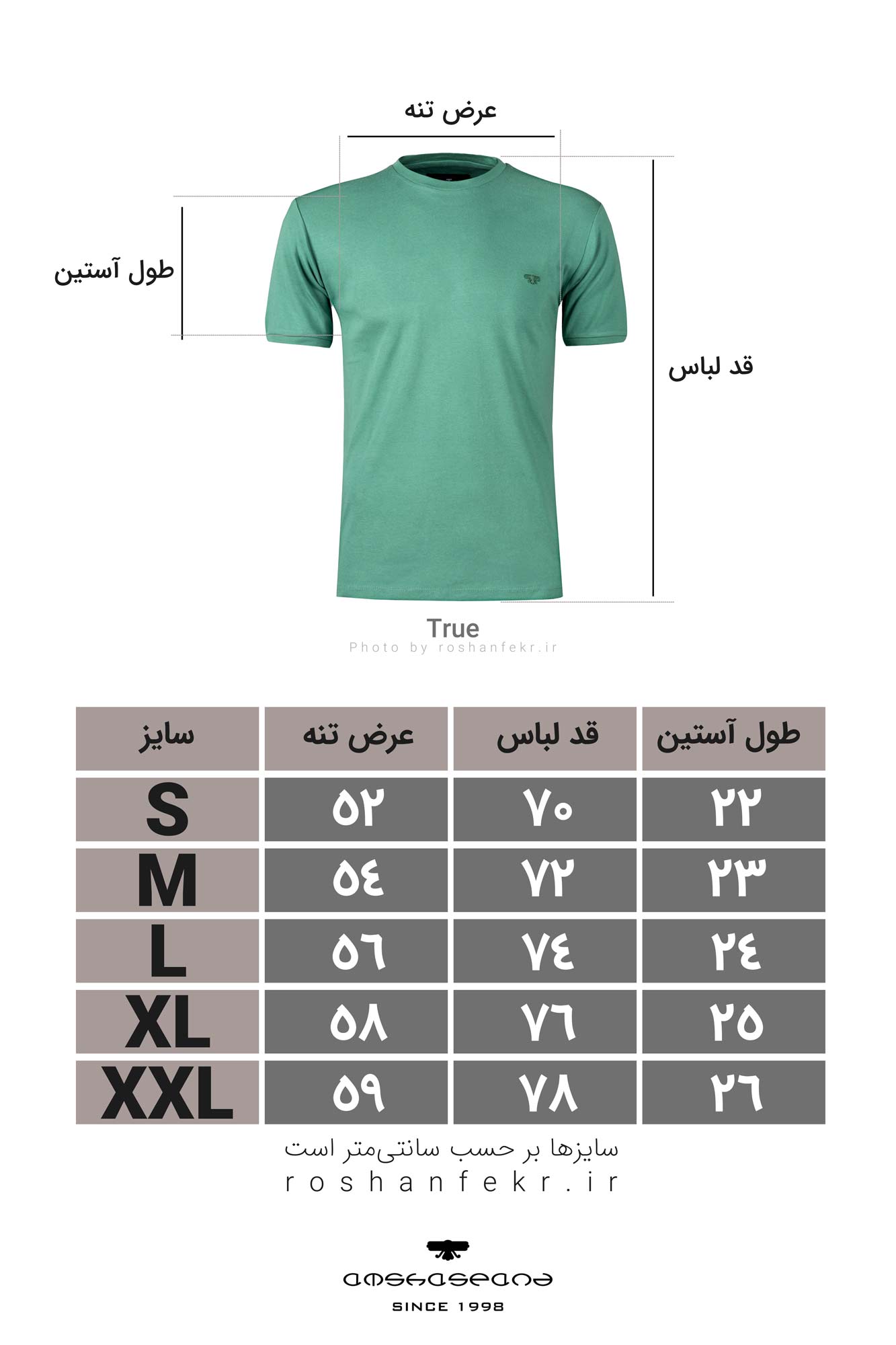 تیشرت یقه گرد True آستین کوتاه