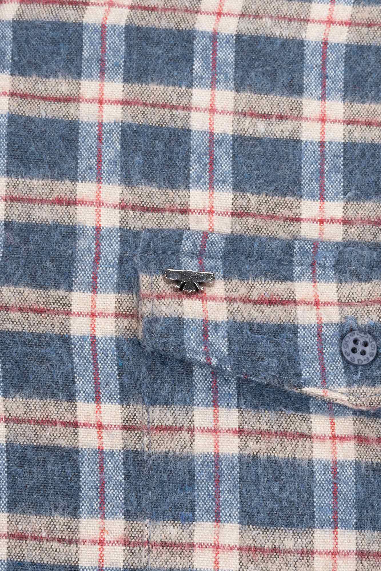 پیراهن یقه برگرد پشمی دوجیب Logic آستین بلند