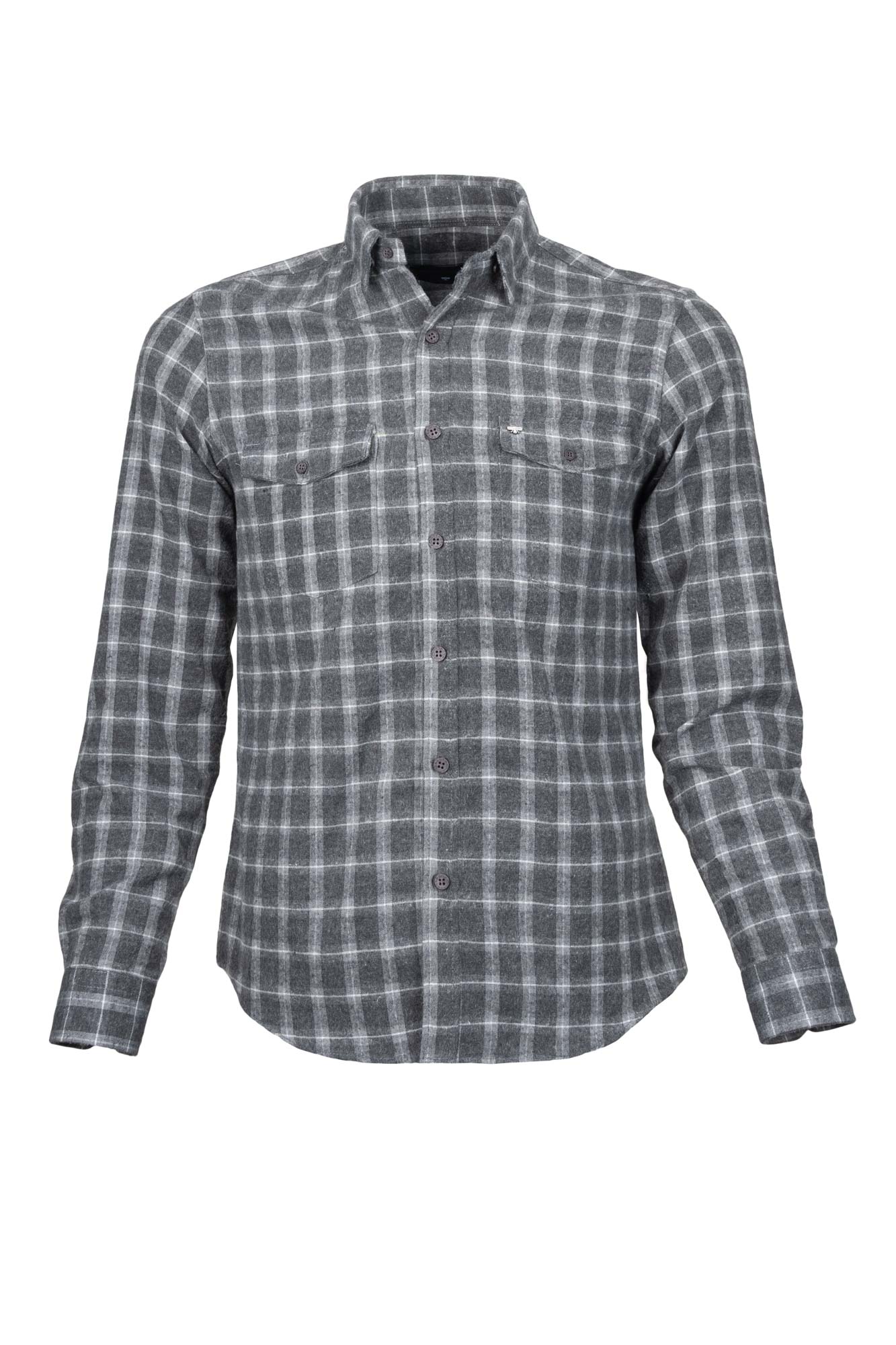 پیراهن یقه برگرد پشمی دوجیب Logic آستین بلند