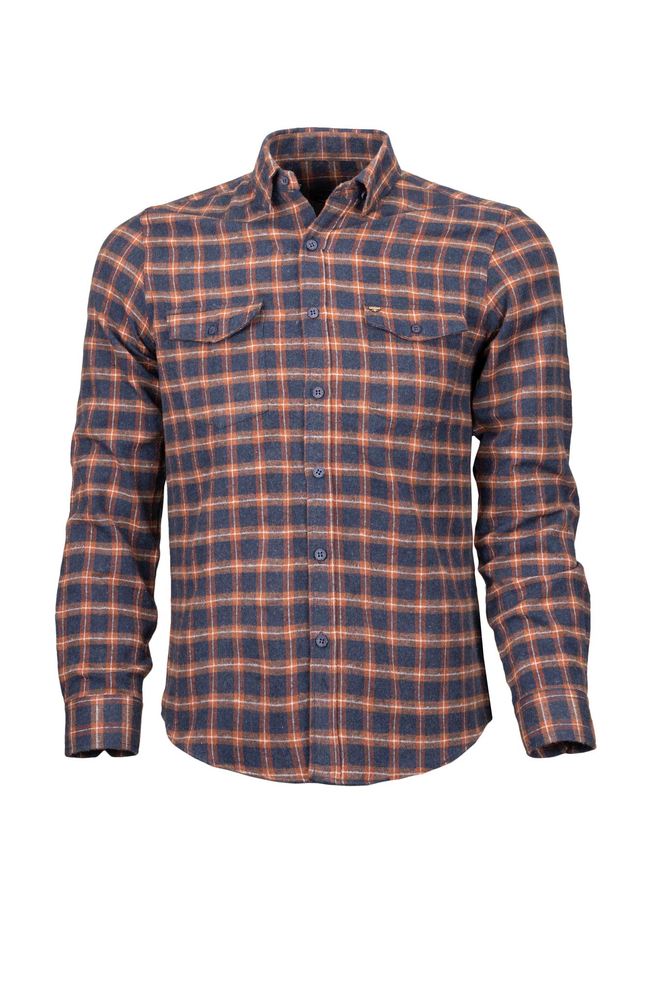 پیراهن یقه برگرد پشمی دوجیب Logic آستین بلند