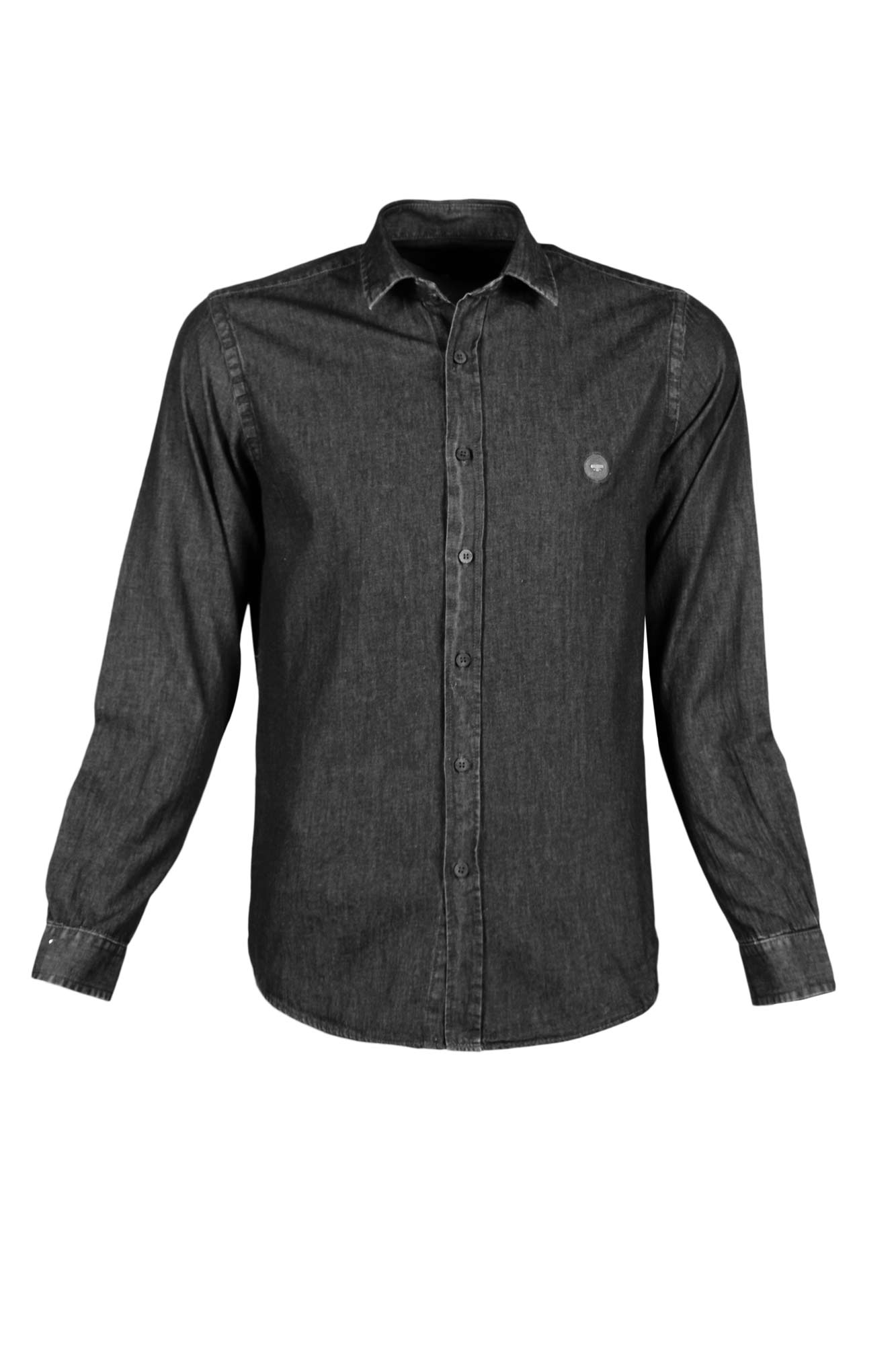 پیراهن یقه برگرد جین Phantom آستین بلند