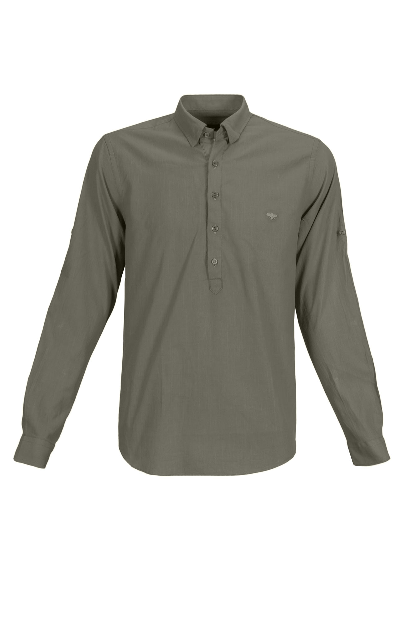 پیراهن یقه برگرد نیم قاپک Suave آستین بلند